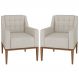 Kit 2 Poltronas Decorativas Sala de Estar Madonna Suede Bege G52 - Gran Belo