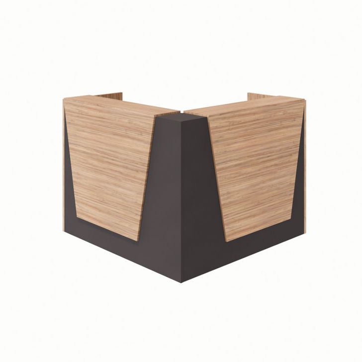 Balcão de Atendimento em L Recepção Ameixa e Preto 141 cm