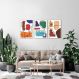Quadros Contemporâneos Cores 94x43 3-43x30 Filete Marfim