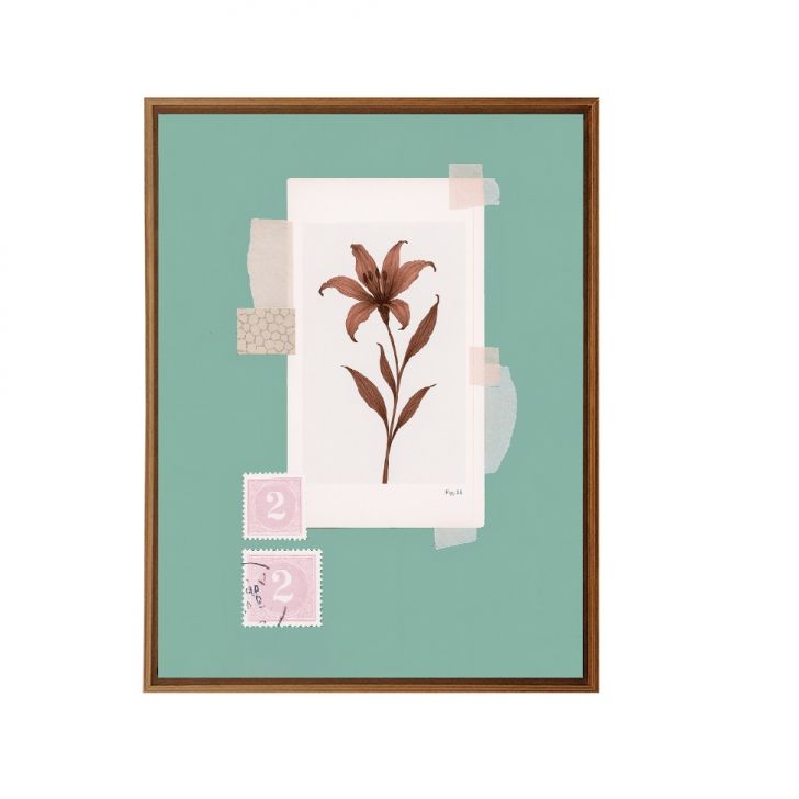 Quadro Decorativo sem Vidro Scrapbook I Azul e Branco