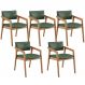 Kit 05 Cadeiras Para Sala de Jantar Estar Living Giorgia L02 Couríssimo Verde Musgo - Lyam Decor