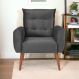 Poltrona Decorativa Alison Veludo Cinza