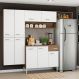 Cozinha Completa Madesa Emilly Fit com Armário, Balcão e Paneleiro Suspenso - Branco/Rustic