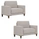 Poltrona Decorativa Sala de Estar Kit 02 Zaire M22 Linho Areia - Mpozenato