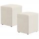 Kit 02 Puffs Quadrado L02 Decorativo Linho Champagne - Lyam Decor