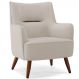 Poltrona Decorativa Fixa Pés de Madeira Isabella D02 Linho Cru C-443 - Lyam Decor