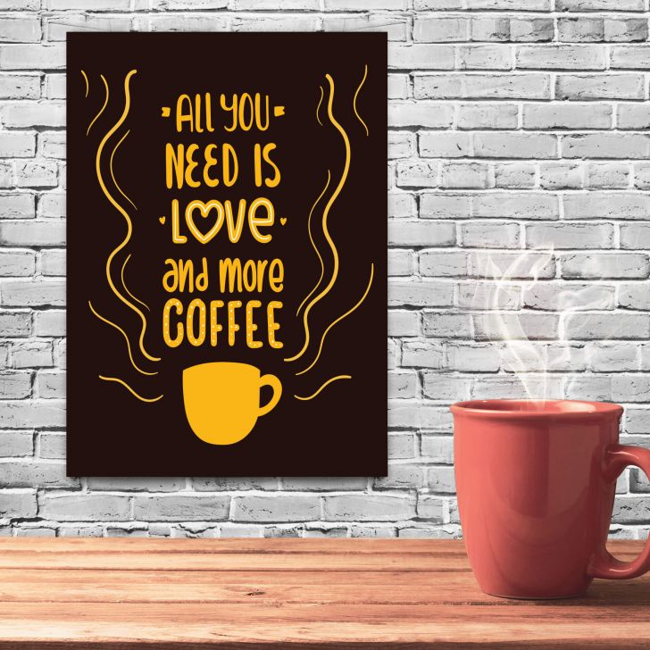 Placa Decorativa MDF Frase More Coffee