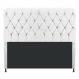 Cabeceira Estofada Cristal 140 cm Casal Com Capitonê Suede Branco - Amarena Móveis