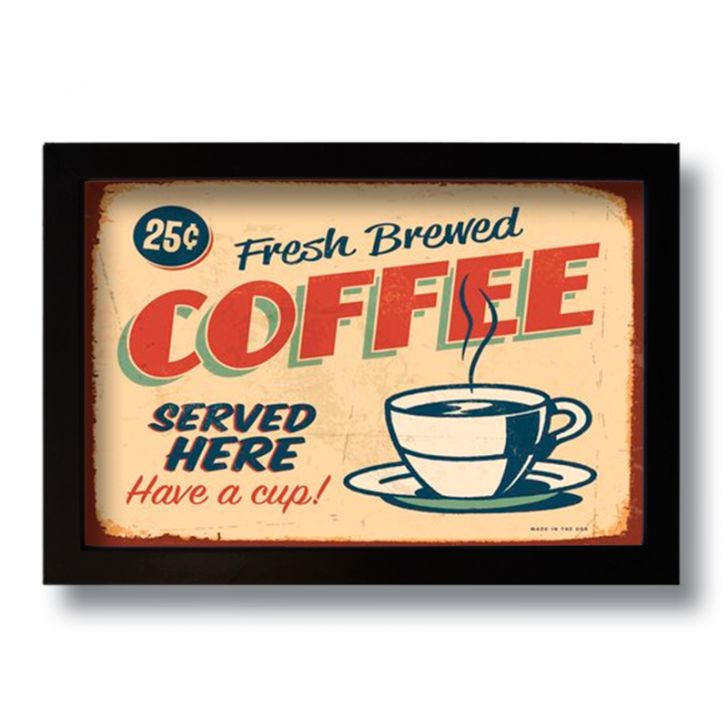 Quadro Decorativo Vintage Coffee Retrô  33x43 cm