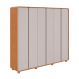 Image of Guarda-Roupa Casal Loop com Pés 6 Portas 6 Gavetas Amêndoa e Off White MO895CL31FKAMOB