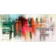 Quadro Decorativo Abstrato Vibrante, Tela em Canvas na Horizontal ideal para ambiente de Sala, Quarto e Hall de entrada (100x70 cm)