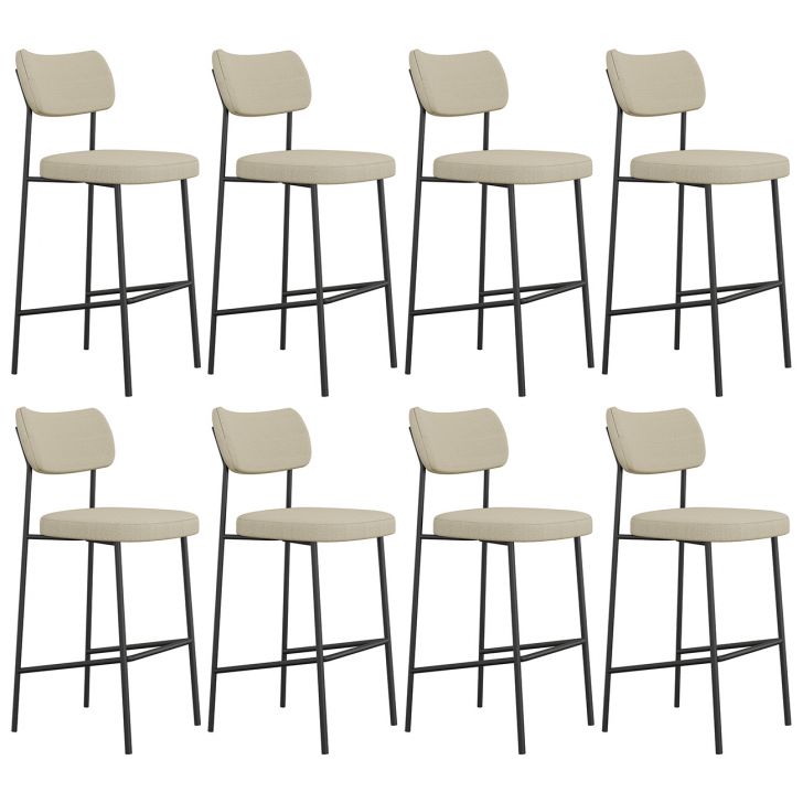 Banqueta Alta Bar Estofada Kit 8 Milli Linho Areia A14      - Mpozenato