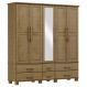 Guarda Roupa 5P 6G Espelho Madeira Maciça 208 cm 2253 Freijo Milani Store