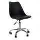 Cadeira Office Base Cromada Com Rodizio Girat¢ria Saarinen Preto