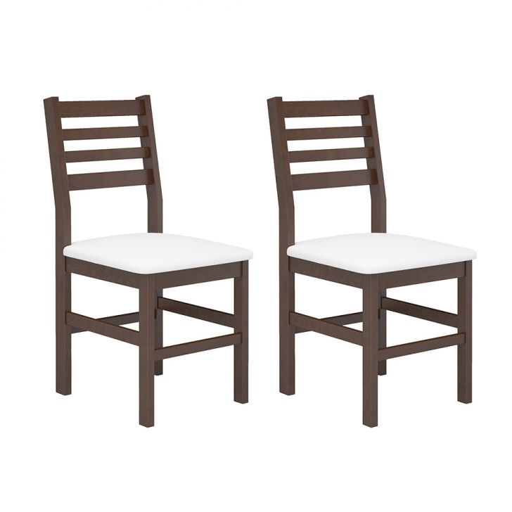 Conjunto Com 2 Cadeiras Cristina Castanho E Branco