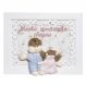 Quadro Arabesco Menino Com Irmãzinha Rosa Quarto Bebê Infantil Menina Menino