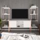 Rack com Estante 2 Portas Manila Branco Cobre