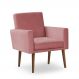 Poltrona Decorativa Nina Suede Rose - Inova Decor
