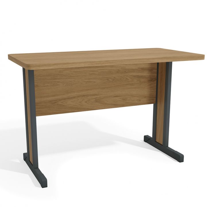 Mesa de Escritório Secretária Versátil Marrom 123 cm