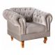 Poltrona Chesterfield Dom Pedro Vintage Retrô Capitonê Veludo Capuccino
