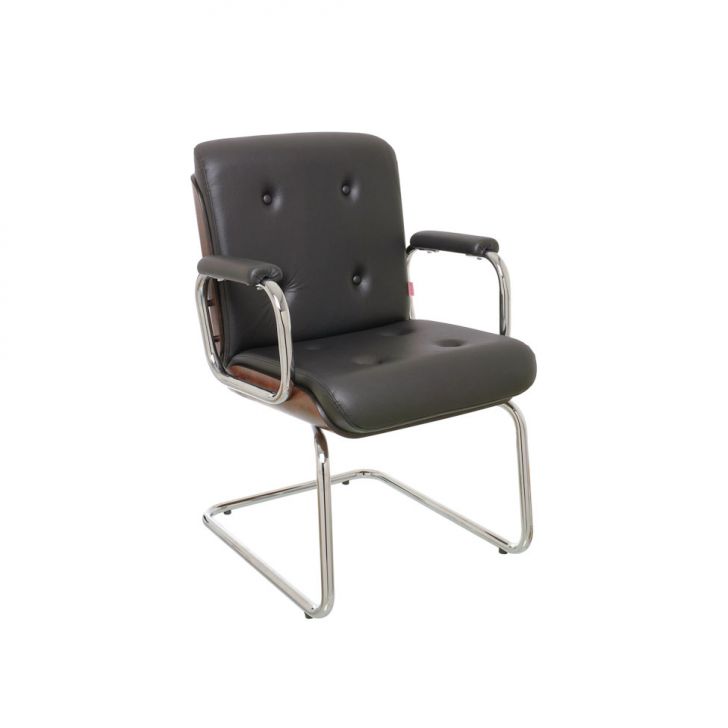 Cadeira de Escritório Secretária Wood Preta e Tabaco