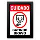 Quadro Decorativo Cuidado Gato Bravo-24x34Cm