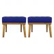 Puff Decorativo Retangular Para Sala Quarto Penteadeira Firenze Corino Azul Royal