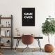 Quadro Gamer Game Over Menu 100x70 Filete Marrom