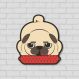 Placa Decorativa Formato Cachorrinho Pug 04- Pequeno 20x22cm