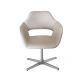 Poltrona Giratória Zara Base Cromada - Linho Bege