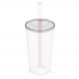 Copo com Tampa e Canudo 500ml Crippa Transparente Plástico Água Suco Bebidas