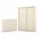 Jogo de Quarto Infantil com Guarda Roupa 2 Portas de Correr e Cômoda Tutto New Off White - Matic Móveis