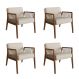Conjunto com 4 Poltronas Lara Bege e Nogueira