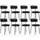 Kit 08 Cadeiras Decorativas Estofada Para Sala De Jantar Barcelona L02 Poliéster Preto - Lyam