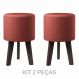 Kit 2 Puffs / Banquetas Alegretto - Vermelho - Ego Estofados