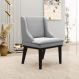 Cadeira Decorativa Sala de Jantar Base Fixa de Madeira Firenze Suede Cinza/Preto G19 - Gran Belo