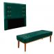 Conjunto de Cabeceira Queen com Recamier Gênova Veludo Verde