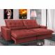 Sofá Retrátil e Reclinável 2,52m com Molas Ensacadas Cama inBox Soft Tecido Suede Vermelho