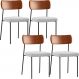 Kit 04 Cadeiras Estofadas Para Sala De Jantar Melina L02 Couríssimo Camel Bouclê Cinza - Lyam Decor