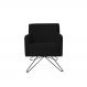 Poltrona Decorativa Nagoya Base Orby Corano Preto - Gran Belo