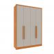 Guarda-Roupa Solteiro Dinamarca 4 Portas 2 Gavetas Cinamomo e Off White