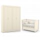 Jogo de Quarto Infantil Tutto New com Guarda Roupa 4 Portas e Berço Off White - Matic Móveis