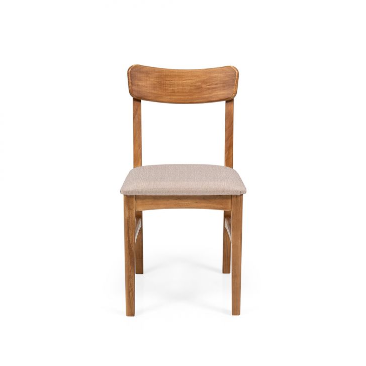 Conjunto com 2 Cadeiras de Jantar Olmo Cinza Mescla e Mel