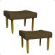 Kit 2 Puff Decorativos Para Sala, Quarto, Penteadeira Requinte Suede Marrom Pé Castanho - Clique E Decore