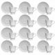 Conjunto 12 Xícaras de Café com Pires 80ml Porcelana em Relevo Tassel Germer Branco