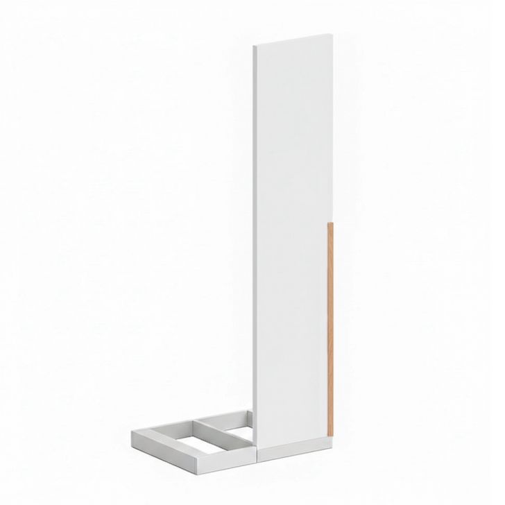 Kit 1 Porta Articulada Para Módulo Canto Reto Tuyo Com Rodapé Branco E Jequitibá 90 Cm