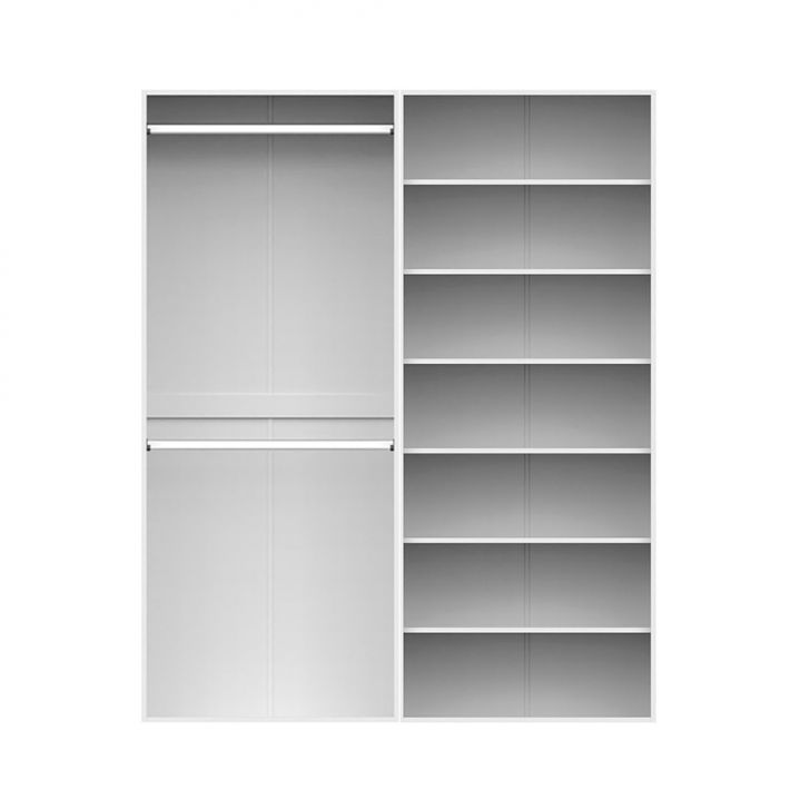 Guarda-roupa Modulado Com Cabideiros E Prateleiras New Tuyo Branco 180 Cm