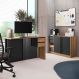 Conjunto de Escrivaninha Salir 2 Gavetas com Armário de Escritório Office 2 Portas 2 Gavetas Mel e Grafite