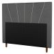 Cabeceira Cama Box Casal Dallas 140cm Veludo Cinza - Desk Design