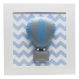Quadro Decorativo Balão Chevron Azul Quarto Bebê Infantil Menino
